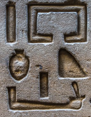 Horus tapınağın Mısır'daki duvarda Mısır hiyeroglif