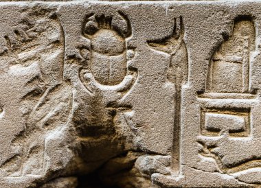 Horus tapınağın Mısır'daki duvarda Mısır hiyeroglif