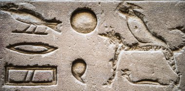 Horus tapınağın Mısır'daki duvarda Mısır hiyeroglif