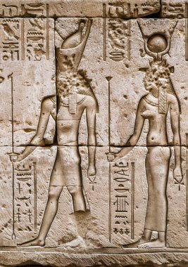 Sobek Tapınağı Kom Ombo, Mısır'daki duvarda Mısır hiyeroglif