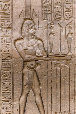 Sobek Tapınağı Kom Ombo, Mısır'daki duvarda Mısır hiyeroglif