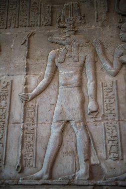 Sobek Tapınağı Kom Ombo, Mısır'daki duvarda Mısır hiyeroglif