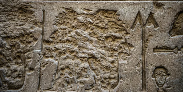 埃及的象形文字，在一座寺庙的墙上 — 图库照片