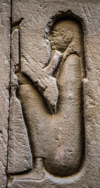 Hieróglifos egípcios na parede em um templo — Fotografia de Stock