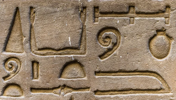 Horus tapınağın Mısır'daki duvarda Mısır hiyeroglif — Stok fotoğraf