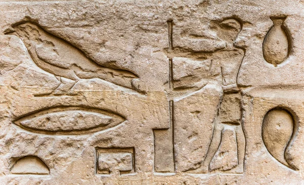 Geroglifici egizi sul muro nel tempio Sobek a Kom Ombo, Egitto — Foto Stock