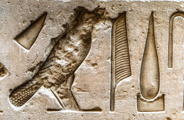 Hiéroglyphes égyptiens sur le mur dans le temple Sobek à Kom Ombo, Egypte — Photo