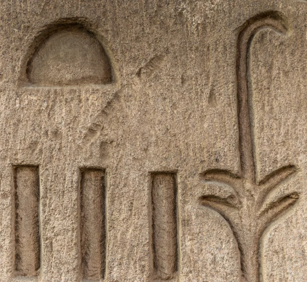 Jeroglíficos egipcios en la pared del templo Sobek en Kom Ombo, Egipto —  Fotos de Stock