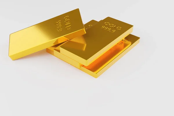 Isolierter Goldbarren Auf Weißem Hintergrund — Stockfoto