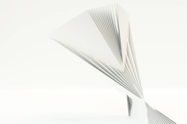 Beyaz yapının soyut arkaplanı, üç boyutlu çizimler 