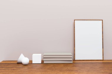 Görüntü çerçevesi minimal stil odasında, net bir oda, 3D çizim