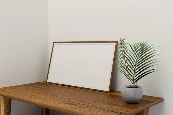 Picture Frame Minimal Style Room Clearly Room Illustration Rendering — Stock Photo, Image