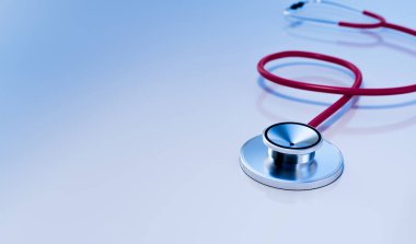 Beyaz arkaplan seçici odak üzerindeki steteskop, 3d illüstrasyon oluşturma