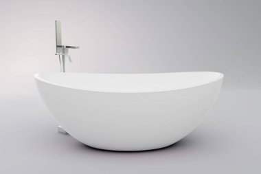 Tuvalet tasarımı için lüks banyo küveti ögesi, 3D resimleme