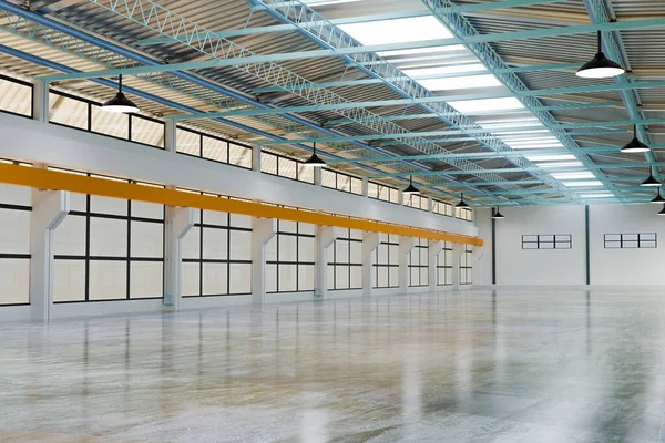 3d empty warehouse and industrials warehouse storage, 3d illustration rendering