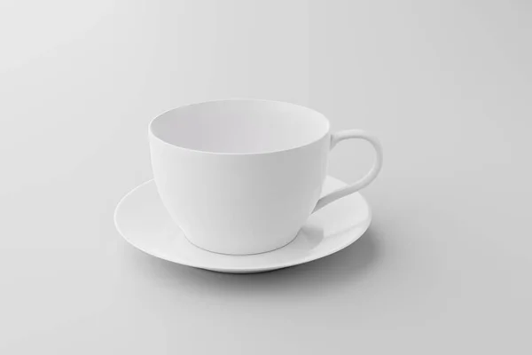 Biały Czysty Filiżanka Kawy Białym Tle Ilustracja Renderowania — Zdjęcie stockowe