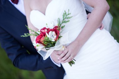 Yeni düğün buket ile evli