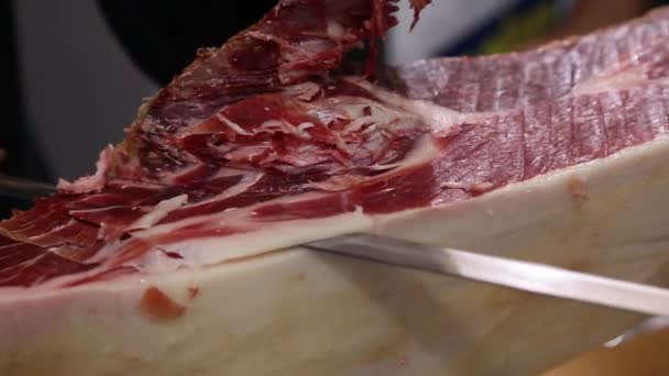 切割火腿 — 图库视频影像