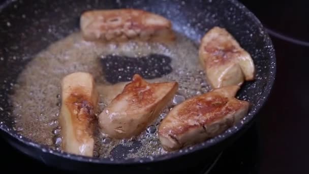 Grilled foie — Stock Video