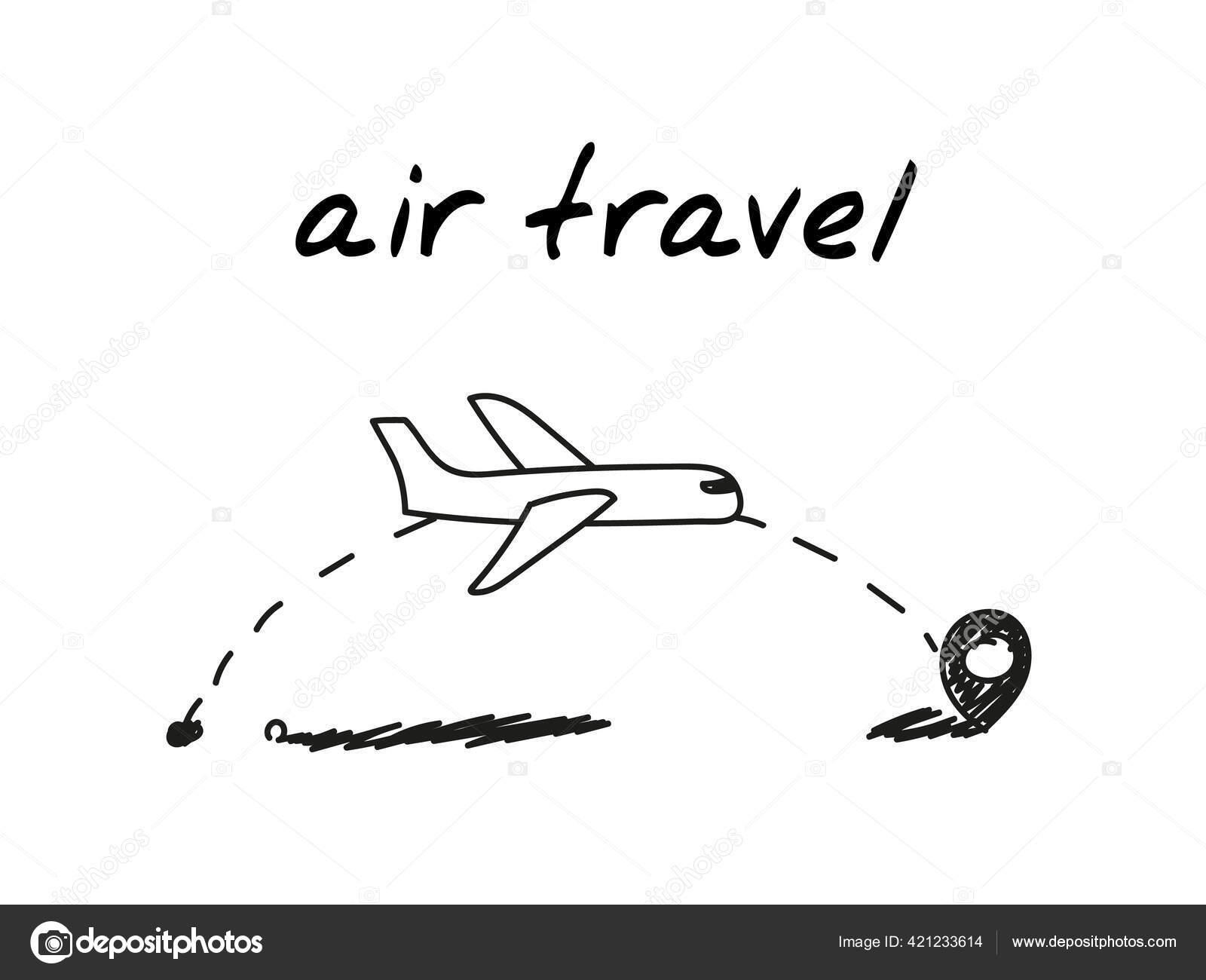 Voyage Avion Illustration Dessinee Main Clip Art Dessin Anime Avion Image Vectorielle Par Iv Pictured C Illustration