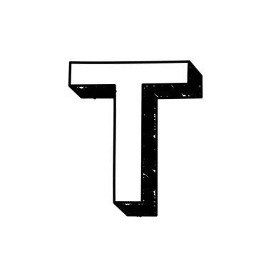 T harfi elle çizilmiş sembol. Büyük bir İngiliz harfi olan T 'nin vektör çizimi. Elle çizilmiş siyah ve beyaz Roma alfabesi T harfi tipografik sembol. Logo ya da simge olarak kullanılabilir