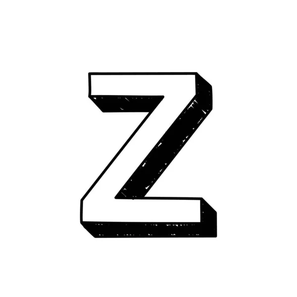 Z字母手绘符号。英文大写字母Z的矢量图解手绘的罗马字母Z字体符号。可用作标识、图标 — 图库矢量图片