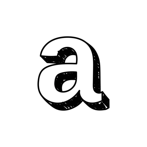 Буква Нарисованная Вручную Векторная Иллюстрация Маленькой Английской Буквы Черно Белая — стоковый вектор