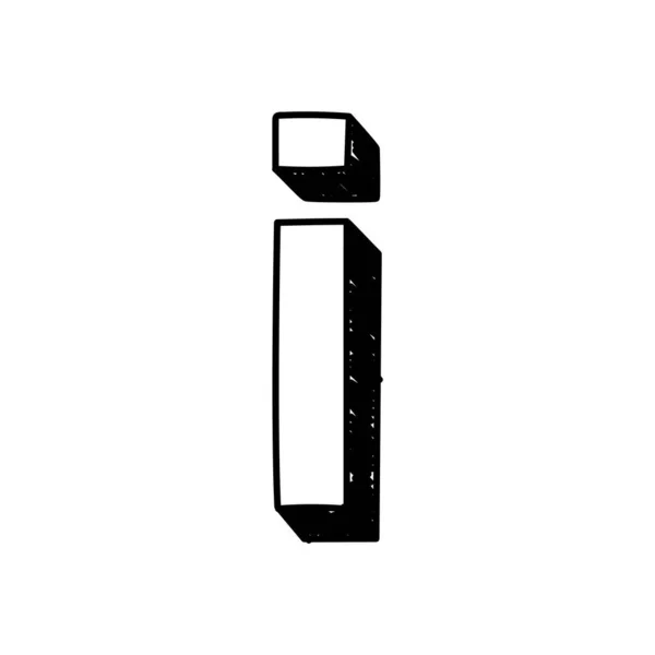 Ich Schreibe Handgezeichnetes Symbol Vektorillustration Eines Kleinen Englischen Buchstabens Handgezeichnetes — Stockvektor