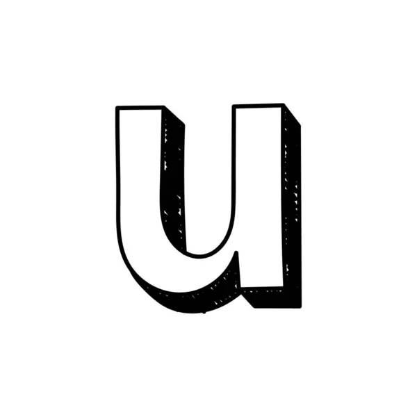 Buchstabe Handgezeichnetes Symbol Vektorillustration Eines Kleinen Englischen Buchstabens Handgezeichnetes Schwarz — Stockvektor