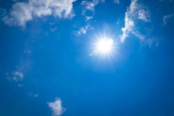 Blauwe Lucht Achtergrond Met Wolken Zicht Wolken Natuur Achtergrond Stockfoto