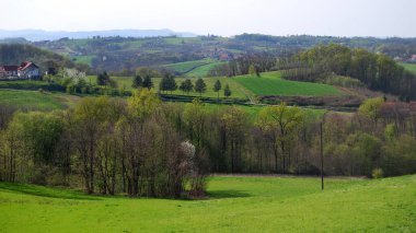 Sırbistan 'ın batısındaki Jadar nehir vadisinde Loznica kasabası yakınlarındaki Panorama