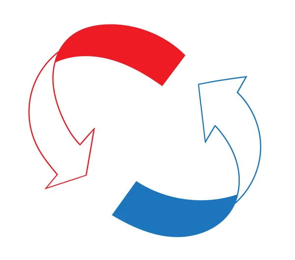 İki yönlü iletişim ya da geri dönüşüm için illüstrasyon sembolü.