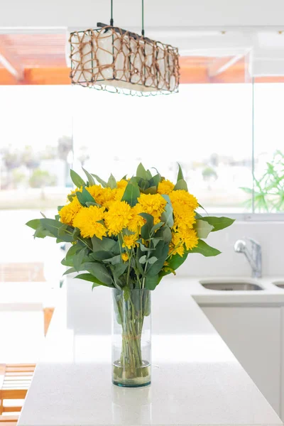 Cute flower arrangement in a home kitchen