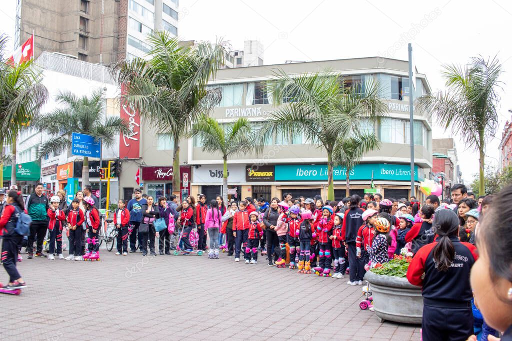 LIMA, PERÚ SEP 08TH 2019 Actividad pública de la Escuela Juana