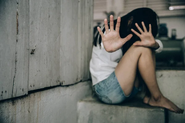 Pare Assédio Sexual Violência Contra Mulheres Conceito Estupro Abuso Sexual — Fotografia de Stock