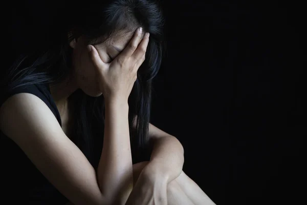 Vrouwen Die Zich Eenzaam Verdrietig Voelen Psychische Mentale Problemen Die — Stockfoto