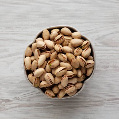 Organik fıstıklı fındık, en iyi manzara. Yukarıdan, yukarıdan..