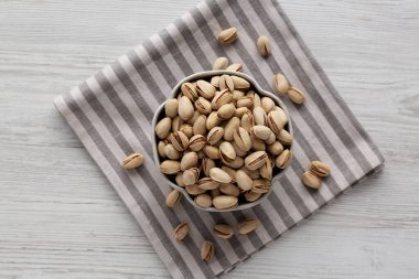 Organik fıstıklı fındık, en iyi manzara. Yukarıdan, dümdüz uzanmış.