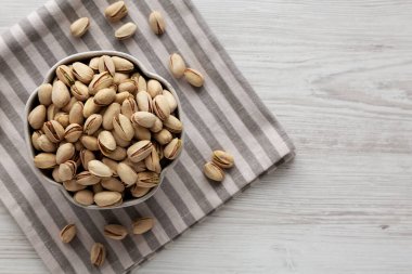 Organik fıstıklı fındık, en iyi manzara. Metin için boşluk.