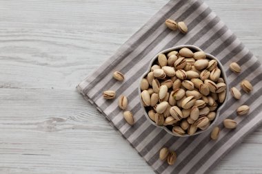 Organik fıstıklı fındık, en iyi manzara. Boşluğu kopyala.