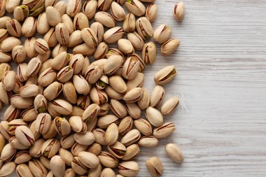 Organik fıstıklı fındık, en iyi manzara. Yukarıdan, yukarıdan..