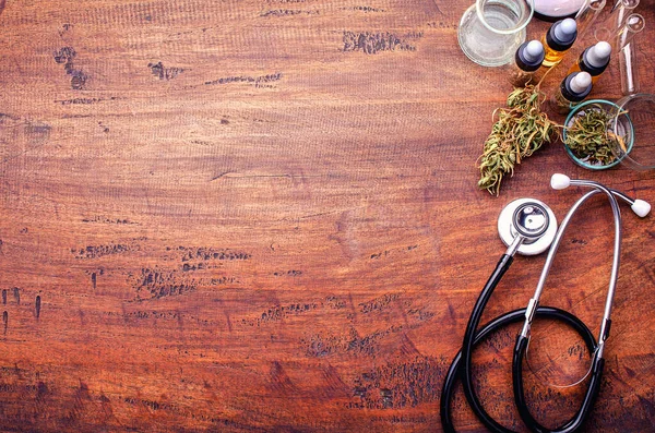 Marijuana Medica Nel Fiore Cannabis Prima Del Raccolto Concetto Medicina — Foto Stock