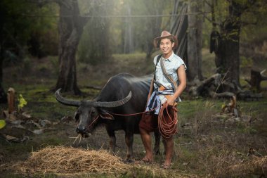 Bahçe içinde Tayland Geleneksel Elbiseleriyle Düğün Öncesi Çekimi