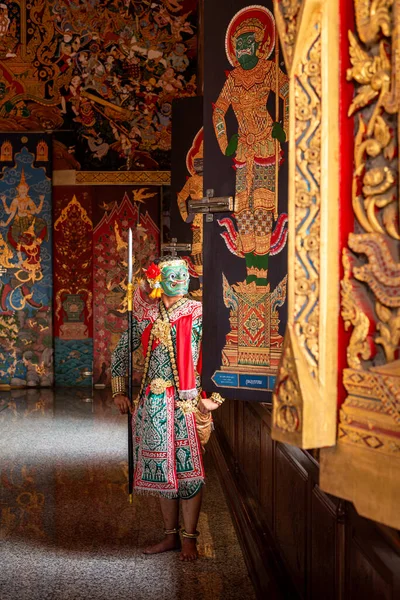 Khon Arte Cultura Tailândia Dançando Mascarado Ramayana História — Fotografia de Stock
