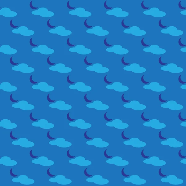 bir gece ay ve bulut ile Dikişsiz desen vektör