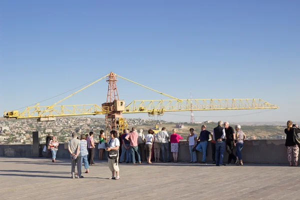turistler geniş balkon, Erivan, Ermenistan
