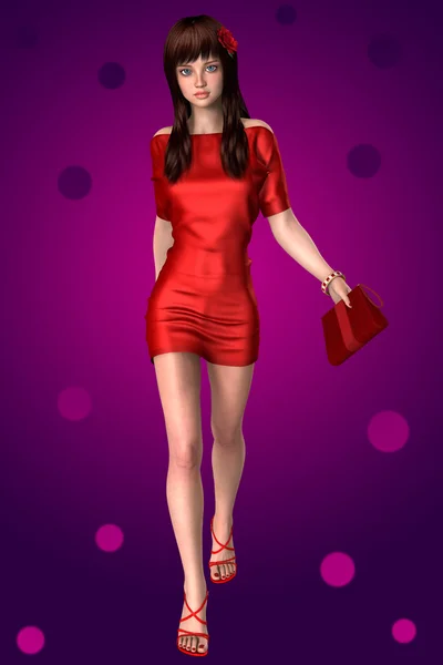 Çanta ile genç lüks esmer