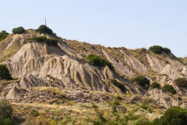  Aliano, Basilicata, İtalya ve Avrupa yakınlarındaki ay benzeri çorak topraklar.