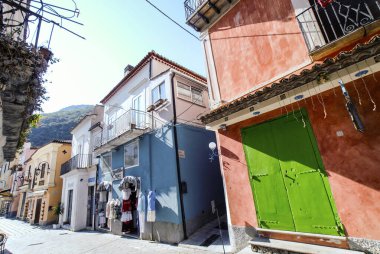 Maratea sokak manzarası, Maratea, Basilicata, İtalya, Avrupa