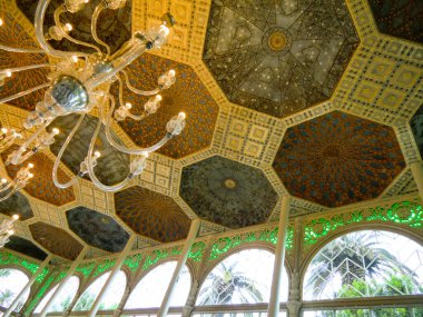 Villa Blanc, İçişleri, Roma, İtalya, Avrupa. 1848 'de Marquis Lorenzo Lezzani tarafından inşa edildi. Baron Alberto Blanc (1835-1904). LUISS İşletme Fakültesi Üniversite Kampüsü.